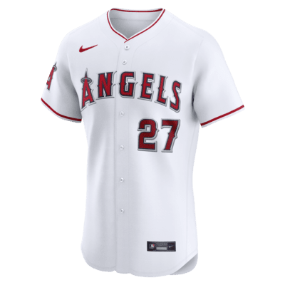 Men's Los Angeles Angels Mike Trout authentic Nike White Home Player Jersey Large